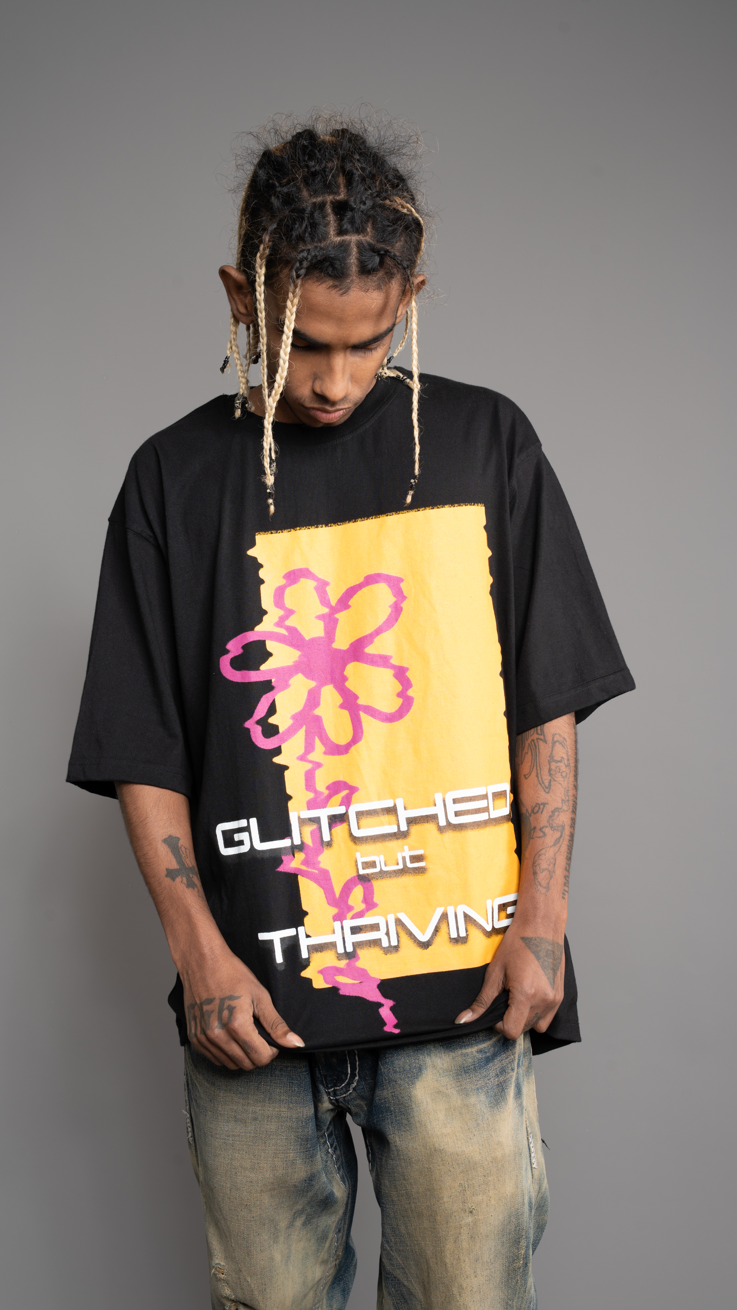 GLITCHED BUT THRIVING OVERSIZED TEE